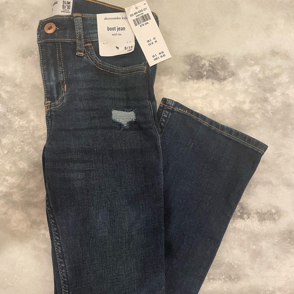 Girls NWT Abercrombie kids Bootcut Jeans 9/10 slim